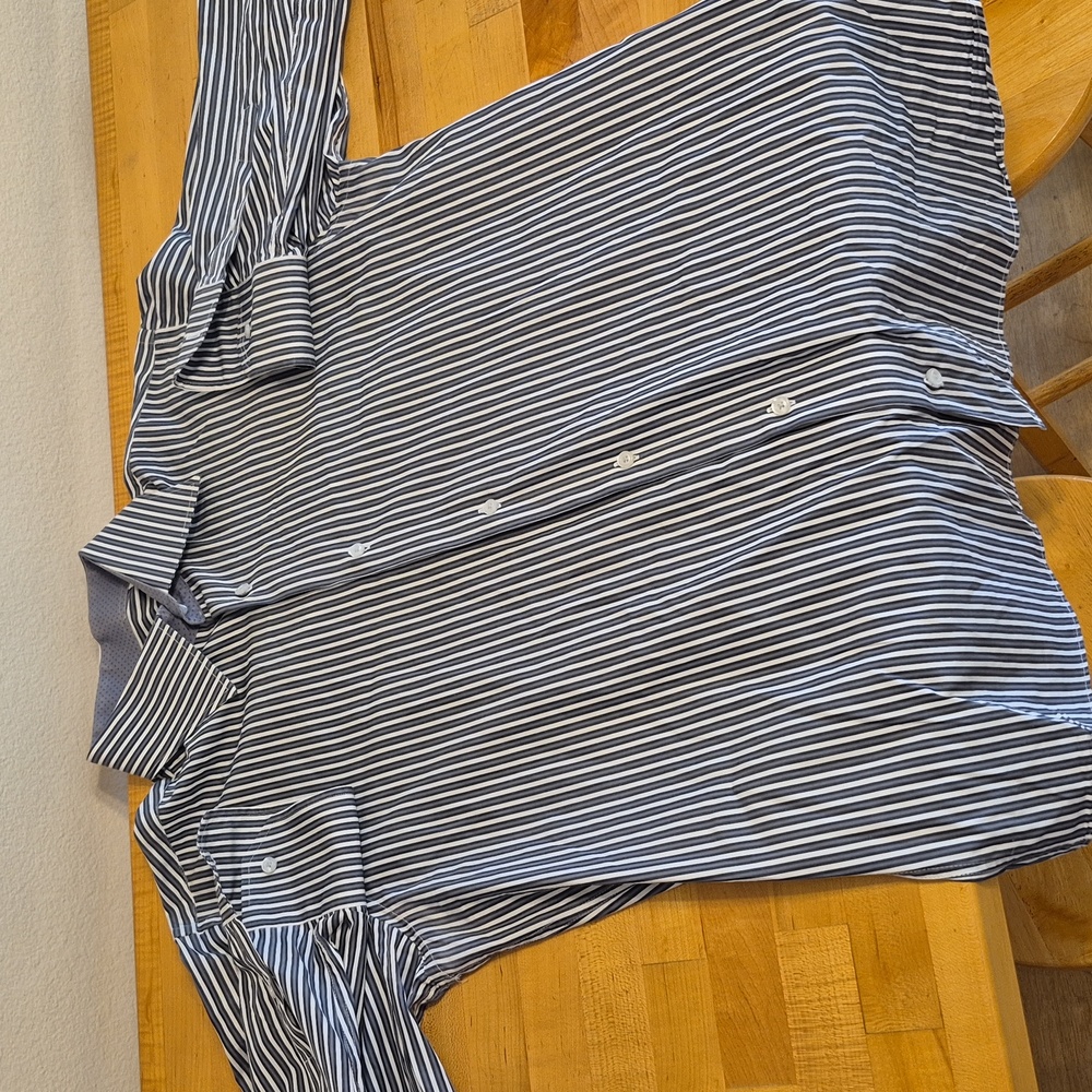 Langella Italian Long Sleeve Button Up Striped Shirt